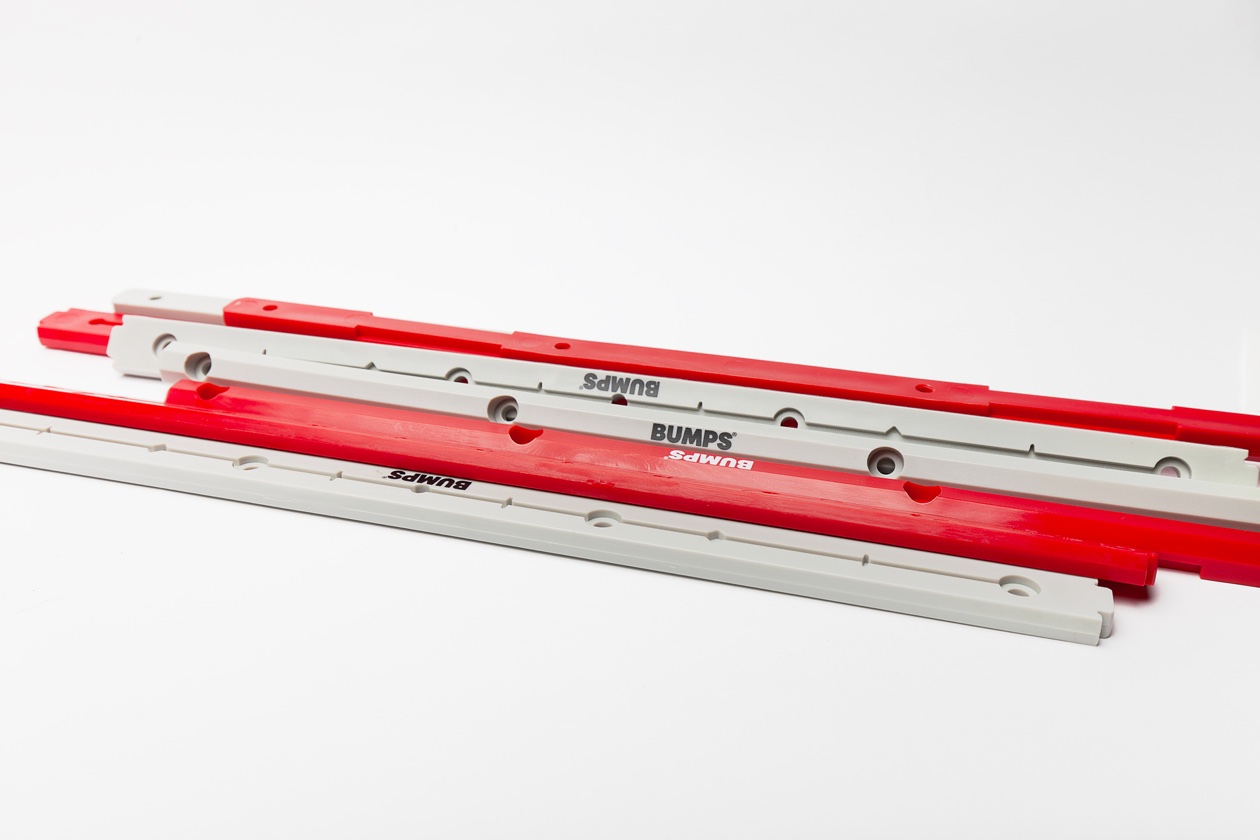 Red and grey BUMPS rails